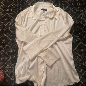 Banana Republic Satin Cream Button Down women’s